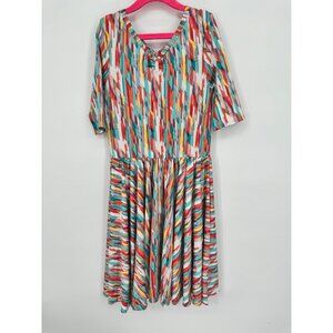 Dotdotsmile Girls Dress Size 8/10 Multi Color Stain Glass Print New With Tags